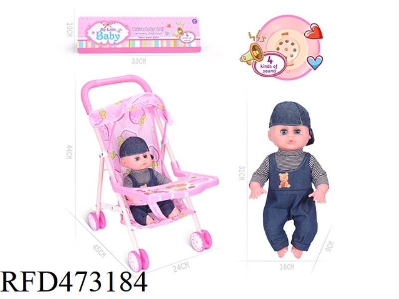 14 INCH DOLL WITH IRON CART WITH IC (INCLUDE)