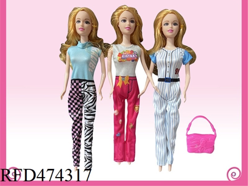 11.5 INCH SOLID BODY FASHION BARBIE WITH HANDBAG