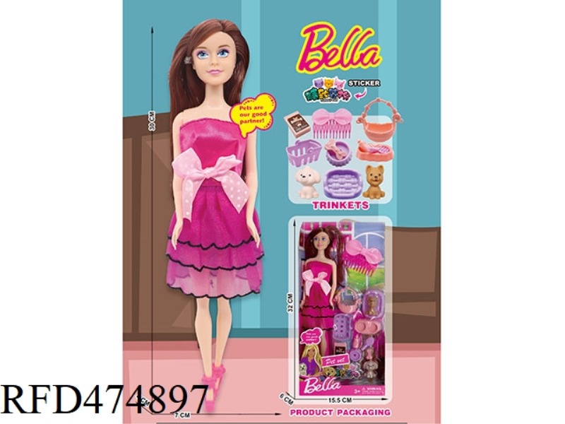 11.5 INCH FASHION BARBIE + PET DOG SET