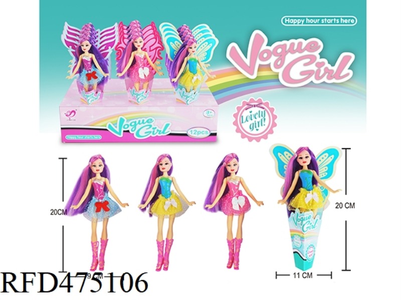 ICE CREAM DISPLAY BOX 8 INCH SPRAY PAINT BODY FASHION FLOWER FAIRY 12PCS