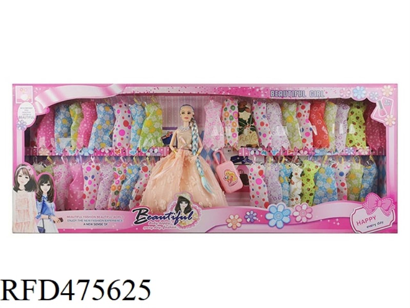 11.5 INCH 9 JOINTS SOLID BODY BARBIE WITH HANGING SMALL LUGGAGE ACCESSORIES