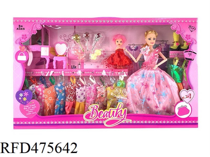 11.5-INCH 9-JOINT SOLID BODY 11-INCH BARBIE DRESSER DRESSER MIRROR SET ACCESSORIES HAIRPIN BLISTER S