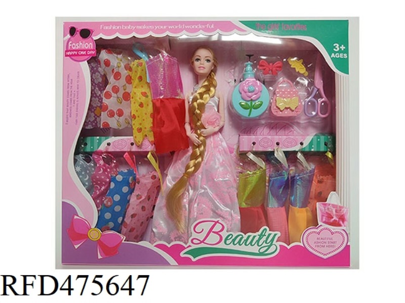 11.5 INCH 9 JOINTS SOLID BARBIE SUSPENDER SKIRT BAG BLISTER ACCESSORIES