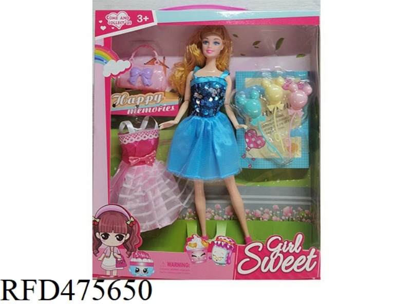 11.5 INCH 9 JOINTS SOLID BODY BARBIE HANGING SKIRT BALLOON BAG ACCESSORIES