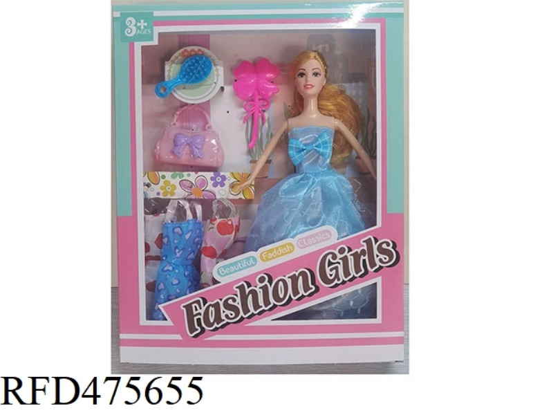 11.5 INCH LIVE HAND SOLID BODY BARBIE HANGING SKIRT BAG AND COMB MIRROR ACCESSORIES