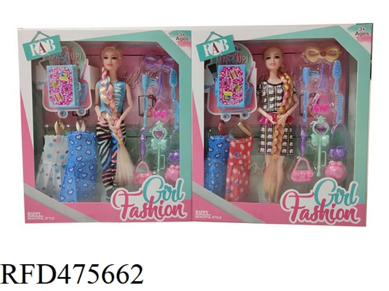 11.5-INCH 9-JOINT SOLID BODY BARBIE COMB MIRROR DRESS UP PLASTIC ACCESSORIES AND SMALL LUGGAGE ACCES