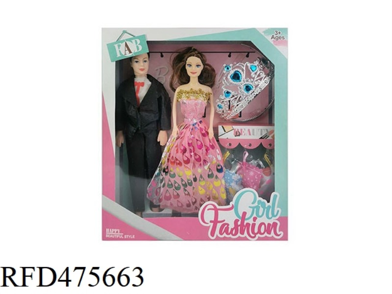11.5 INCH LIVE HAND SOLID BODY BARBIE 11 INCH EMPTY BODY MAN WITH BIG CROWN HANGING SKIRT ACCESSORIE