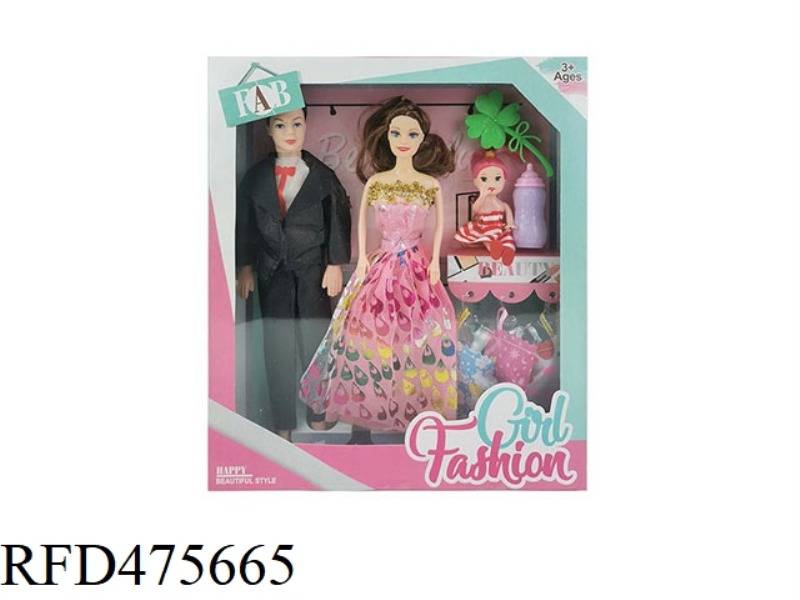 11.5 INCH LIVE HAND SOLID BODY BARBIE 11 INCH EMPTY MAN WITH 3 INCH BABY COMB BOTTLE ACCESSORIES
