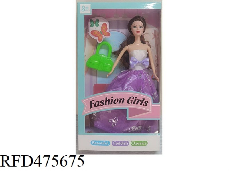 11.5 INCH LIVE HAND SOLID BODY BARBIE WITH BAG ACCESSORIES
