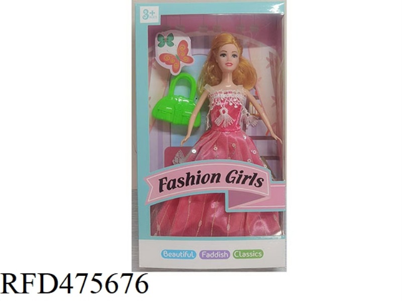 11.5 INCH LIVE HAND SOLID BODY BARBIE WITH BAG ACCESSORIES