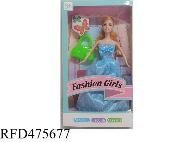 11.5 INCH LIVE HAND SOLID BODY BARBIE WITH BAG ACCESSORIES