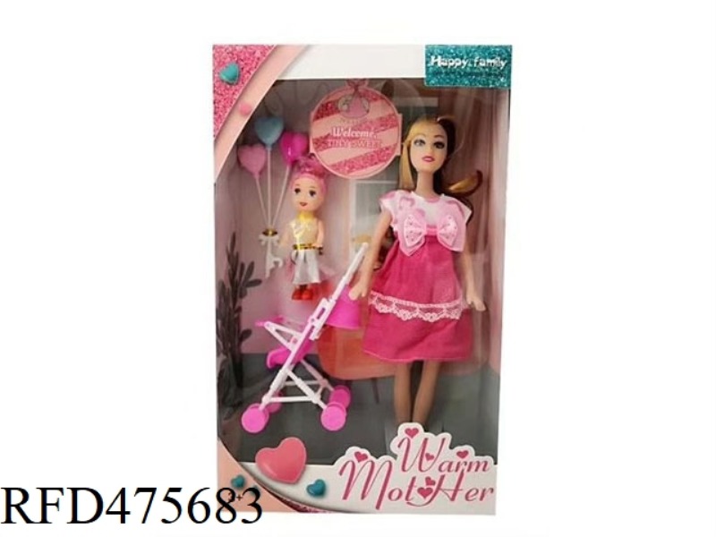 11.5 INCH LIVE HAND SOLID BODY BARBIE WITH CART ACCESSORIES 3 INCH BOY BALLOON ACCESSORIES