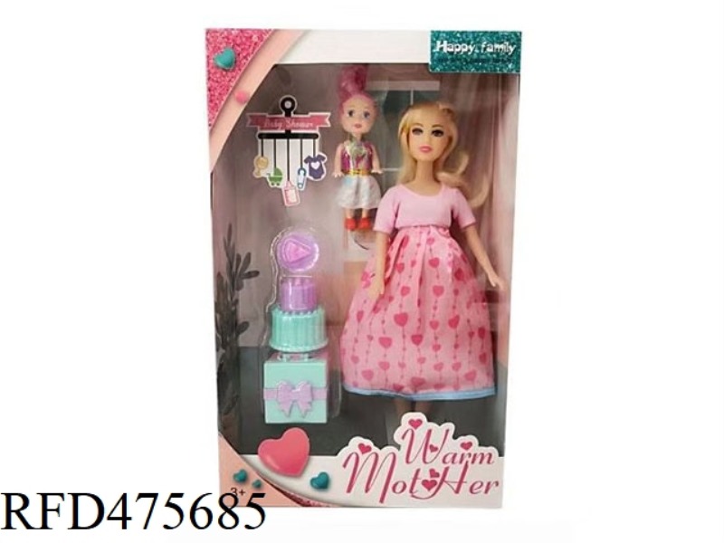 11.5 INCH LIVE HAND SOLID BODY BARBIE WITH 3 INCH BABY CAKE BLISTER ACCESSORIES