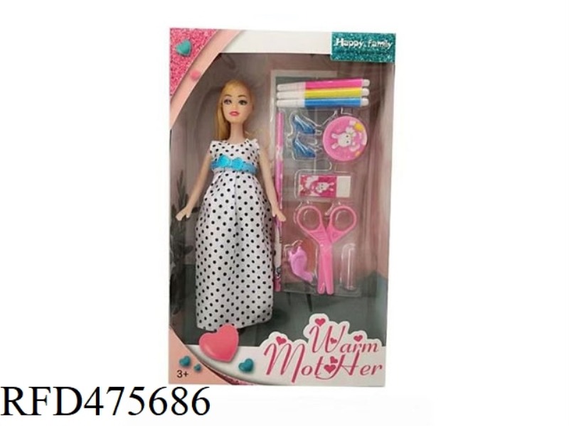 11.5 INCH LIVE HAND SOLID BODY BARBIE WITH LARGE SCISSORS PLASTIC ACCESSORIES