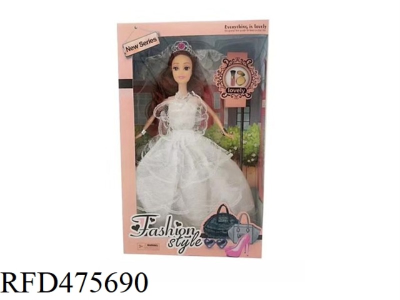 11.5 INCH LIVE HAND SOLID BODY BARBIE WITH SMALL CROWN ACCESSORIES