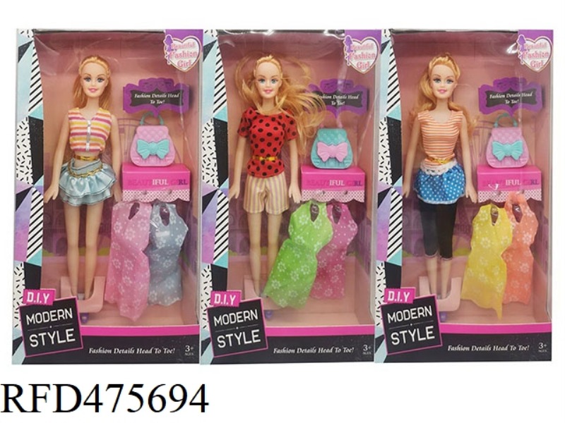 11.5 INCH LIVE HAND EMPTY BARBIE WITH BAG HANGING SKIRT ACCESSORIES 3 MIXED