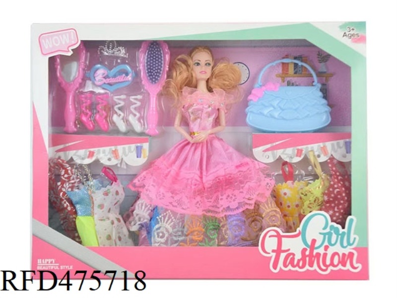 11.5 INCH 9 JOINTS SOLID BODY BARBIE WITH LARGE COMB MIRROR BLISTER ACCESSORIES LARGE BAG ACCESSORIE