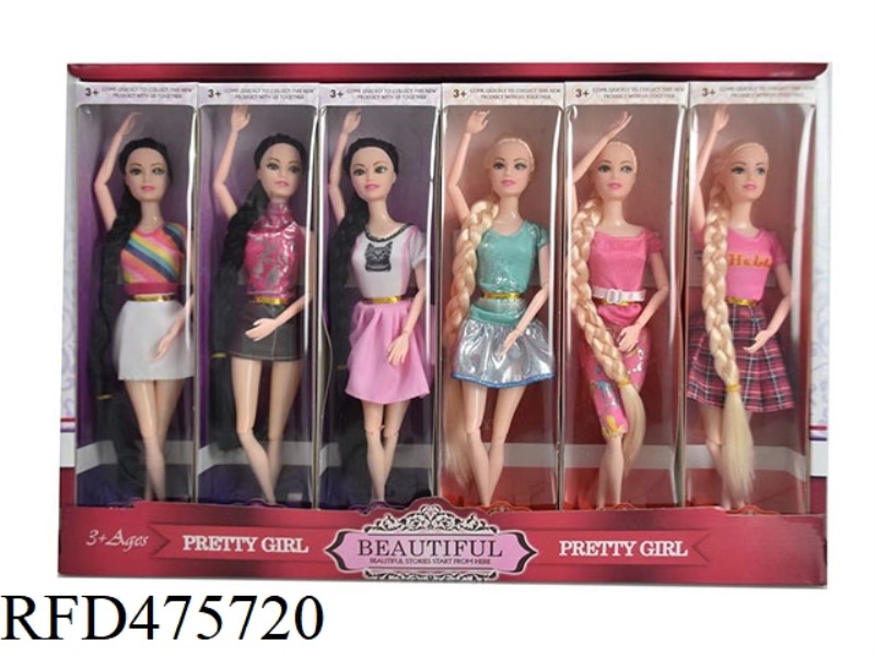 11.5 INCH 12 JOINTS SOLID BODY BARBIE 6 MODELS 12PCS