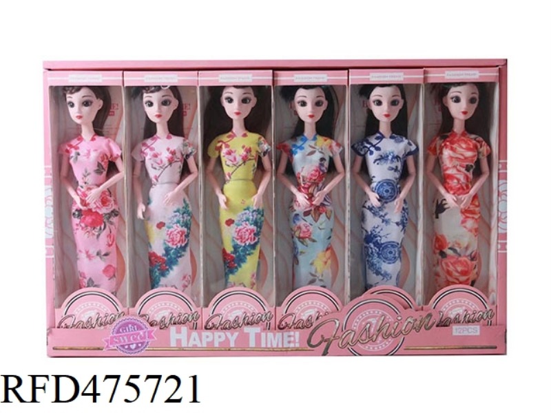 11.5 INCH 9 JOINTS SOLID BODY 3D EYE BARBIE 6 MODELS 12PCS