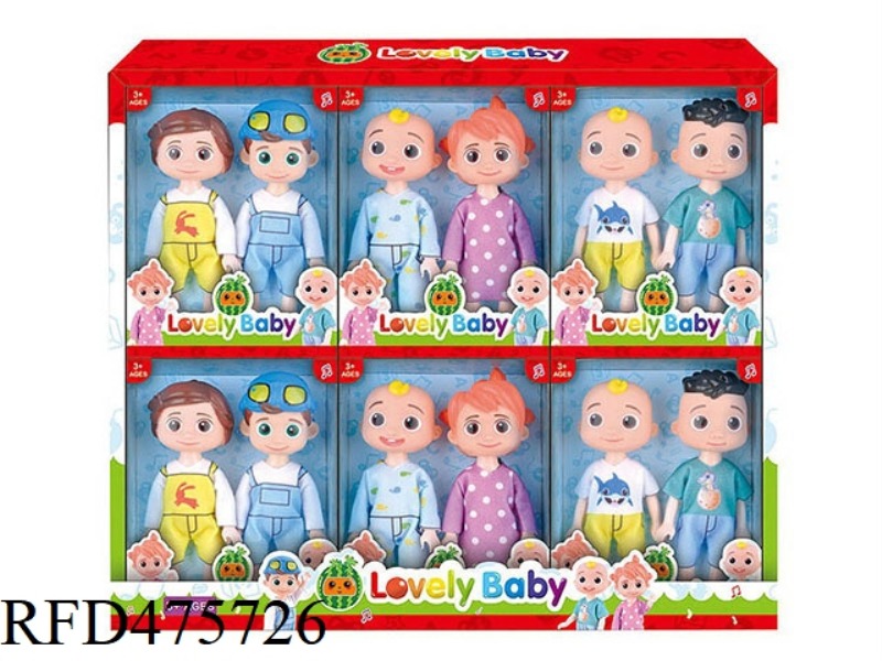 COCOMELON FAMILY AND FRIENDS 6 INCH SOLID BODY 3 MODELS 6PC MIXED DISPLAY BOX
