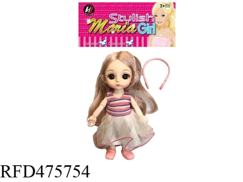 6 INCH SPHERICAL SOLID BODY 13 JOINTS 3D REAL EYE PINK SUMMER DRESS SMALL LOLI WITH SHOULDER BAG