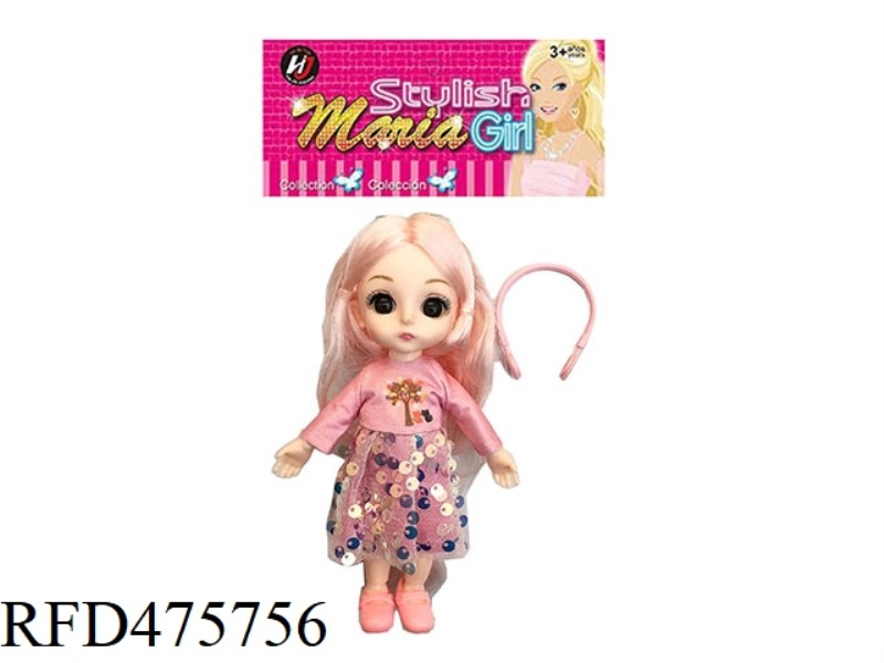 6 INCH SPHERICAL SOLID BODY 13 JOINTS 3D REAL EYE PINK AUTUMN SKIRT SMALL LOLI WITH HAIR RING