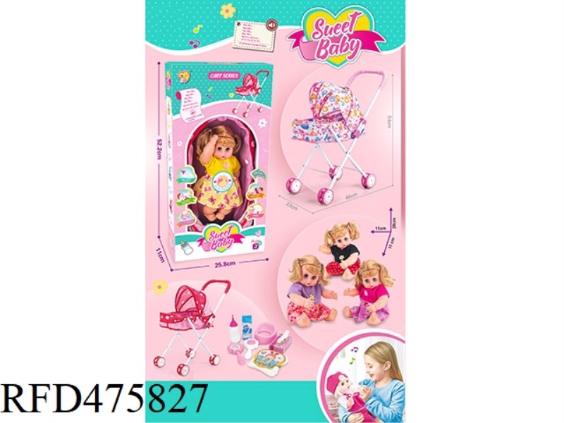 12 INCH VINYL DOLL WITH IRON CART FOR WOMEN