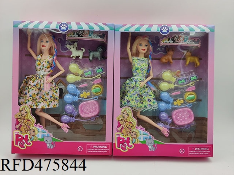 11 INCH SOLID BODY 11 JOINT BARBIE + DOG + BLISTER 2 MIXED