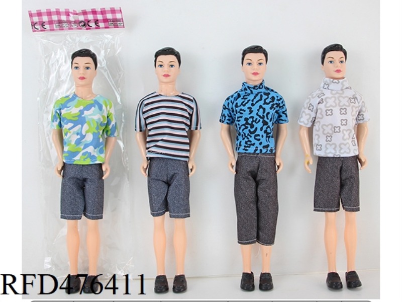 11.5 INCH 30 CM 5 JOINTS SOLID BODY COLOR PRINTING EYE CASUAL CLOTHES MALE BARBIE DOLL ASSORTED