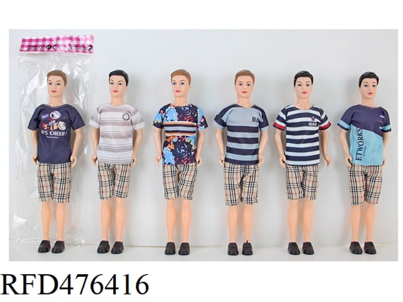 11.5 INCH 30 CM 5 JOINTS SOLID BODY COLOR PRINTING EYE CASUAL CLOTHES MALE BARBIE DOLL ASSORTED