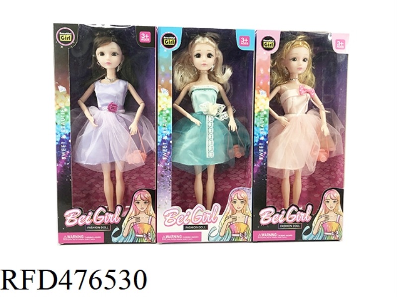 11 INCH 9 JOINTS SHORT SKIRT BARBIE WITH CAMERA (3 COLORS MIXED)