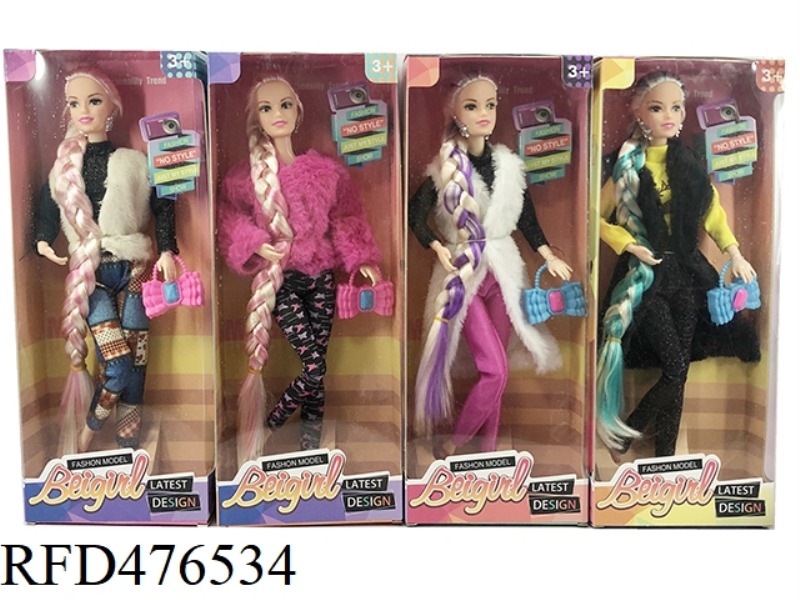 11 INCH 9 JOINTS WINTER SWEATER BARBIE WITH BAG (4 MIXED)