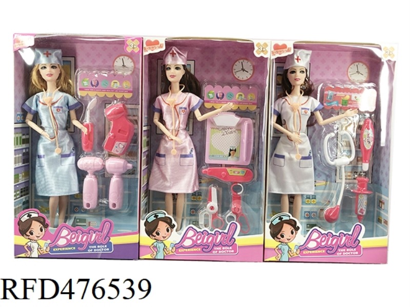 11 INCH 11 JOINT NURSE BARBIE WITH BLISTER (3 MIXED)