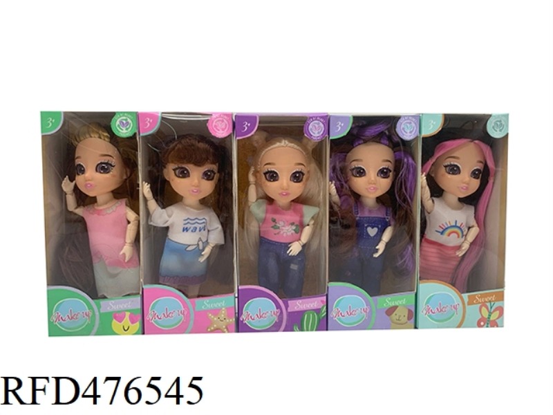 B-KIND HIGH-END 6-INCH 12-JOINT SOLID BODY 4D REAL EYEBALL GREEN PLANT DOLL. 5 ASSORTED BRIANNA RALL