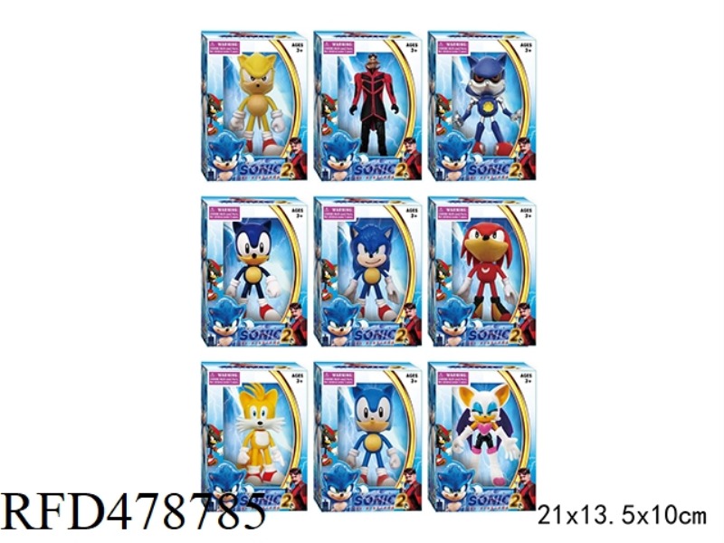 6.5 INCH SONIC DOLL PVC SINGLE, 9 MIXED (WITH LIGHTS, SOFT GLUE FOR HEAD, HANDS AND FEET, HARD GLUE