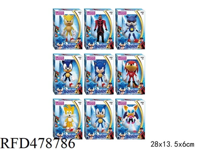 6.5 INCH SONIC DOLL SINGLE, 9 MIXED (WITH LIGHTS, SOFT GLUE FOR HEAD, HANDS AND FEET, HARD GLUE FOR