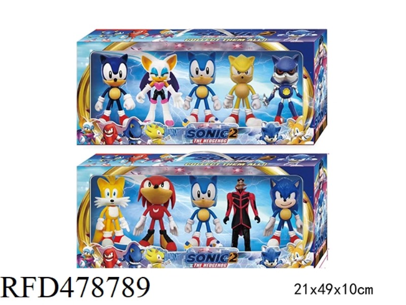 6.5 INCH SONIC DOLL 5 PIECES, 2 MIXED (WITH LIGHTS, SOFT GLUE FOR HEAD, HANDS AND FEET, HARD GLUE FO