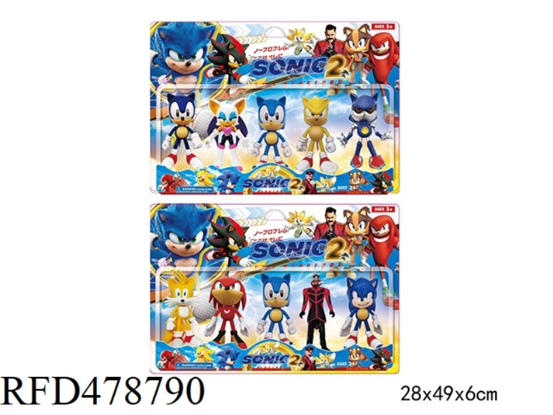 6.5 INCH SONIC DOLL 5 PIECES, 2 MIXED (WITH LIGHTS, SOFT GLUE FOR HEAD, HANDS AND FEET, HARD GLUE FO