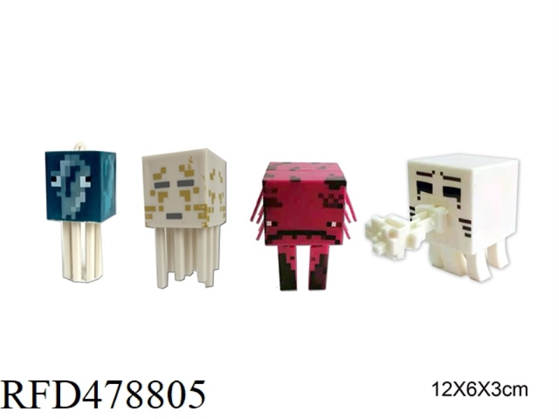 3.5 INCH MINECRAFT DOLL SINGLE BAG 4 MIXED