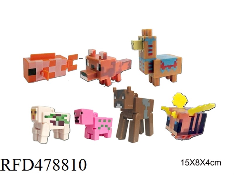 3-4 INCH MINECRAFT ANIMALS SINGLE BAG 7 MIXED