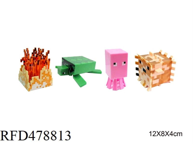 3.5 INCH MINECRAFT ANIMAL SINGLE BAG 4 MIXED