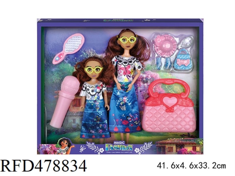 MAGIC FULL HOUSE MIRABELL 11.5 INCH DOLL + 9 INCH DOLL + ACCESSORIES PLAY HOUSE SET