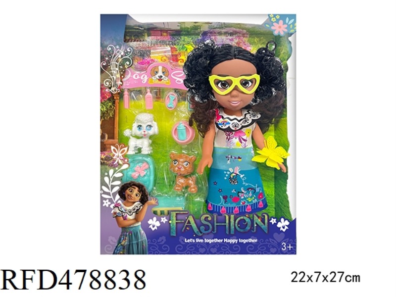 10 INCH EMPTY BODY MAGIC FULL HOUSE MIRABELL ORDINARY GIRL WITH GLASSES WITH BUTTERFLY BELT ACCESSOR