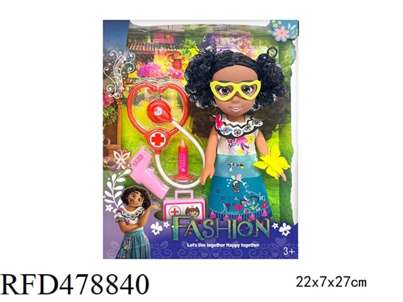 10 INCH EMPTY BODY MAGIC FULL HOUSE MIRABELL ORDINARY GIRL WITH GLASSES WITH BUTTERFLY BELT ACCESSOR
