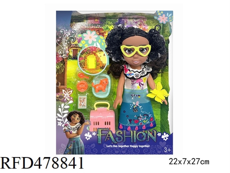 10 INCH EMPTY BODY MAGIC FULL HOUSE MIRABELL ORDINARY GIRL WITH GLASSES WITH BUTTERFLY BELT ACCESSOR