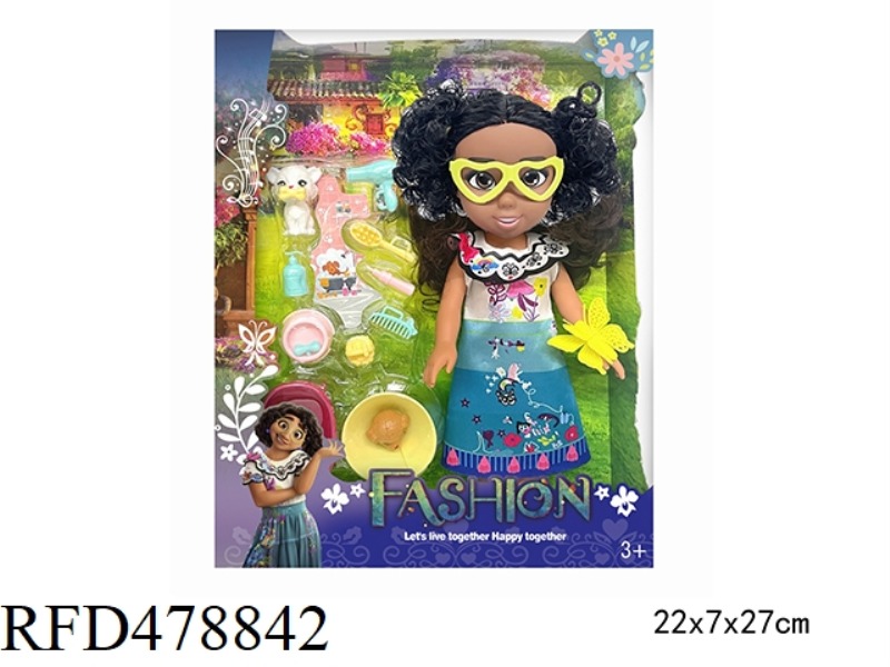 10 INCH EMPTY BODY MAGIC FULL HOUSE MIRABELL ORDINARY GIRL WITH GLASSES WITH BUTTERFLY BELT ACCESSOR