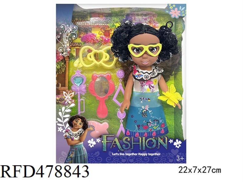10 INCH EMPTY BODY MAGIC FULL HOUSE MIRABELL ORDINARY GIRL WITH GLASSES WITH BUTTERFLY BELT ACCESSOR