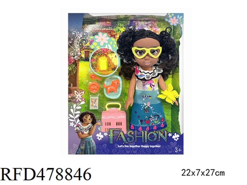 10 INCH EMPTY BODY MAGIC FULL HOUSE MIRABELL ORDINARY GIRL WITH GLASSES WITH BUTTERFLY BELT ACCESSOR