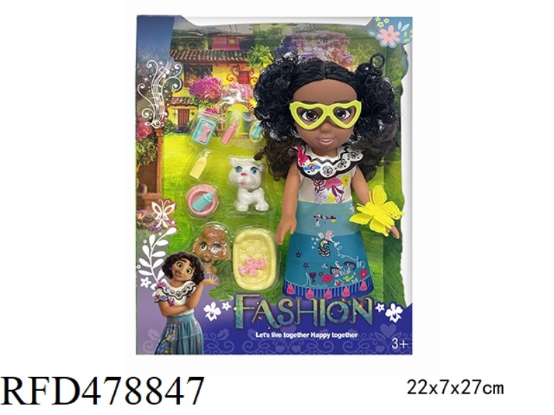 10 INCH EMPTY BODY MAGIC FULL HOUSE MIRABELL ORDINARY GIRL WITH GLASSES WITH BUTTERFLY BELT ACCESSOR