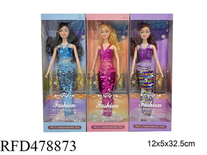 11 INCH SOLID BODY 9 JOINTS FASHION BARBIE DOLL 3 MIXES